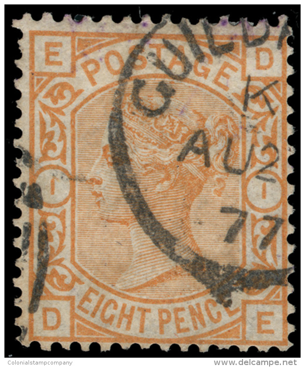 O        73 (156) 1876 8d Orange Q Victoria^, Plate 1, Wmkd Large Garter, Well Centered, Light Cds, XF Scott Retail... - Andere & Zonder Classificatie