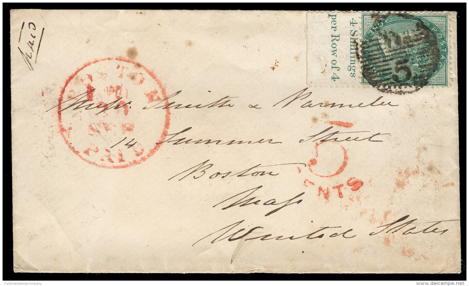 [x]      28 (72) 1856 1' Green Q Victoria^, Bottom Sheet Margin With "4 Shillings Per Row Of 4" Inscription, Tied... - Sonstige & Ohne Zuordnung