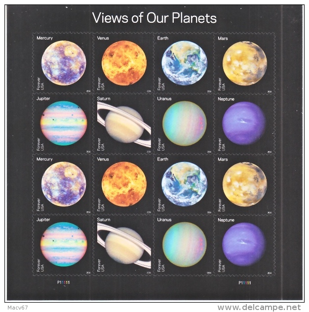 US SPACE  SHEETLET   **  SPACE  OUR  PLANETS - Unused Stamps