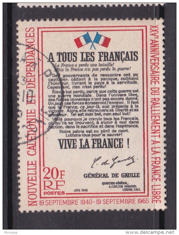 New Caledonia SG 396 1965 25th Anniversary Of Adherence To Free French Used - Gebruikt