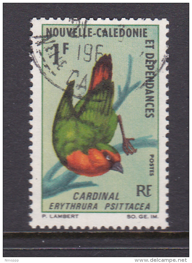 New Caledonia SG 403 1966 Birds 1F Red Throated Parrot Finch Used - Used Stamps