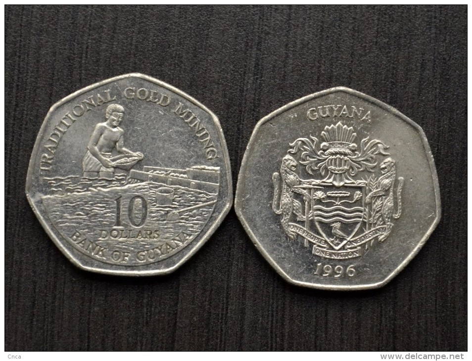 Guyana 10 Dollars 1996  Km52 VF COIN -->Panning - Guyana