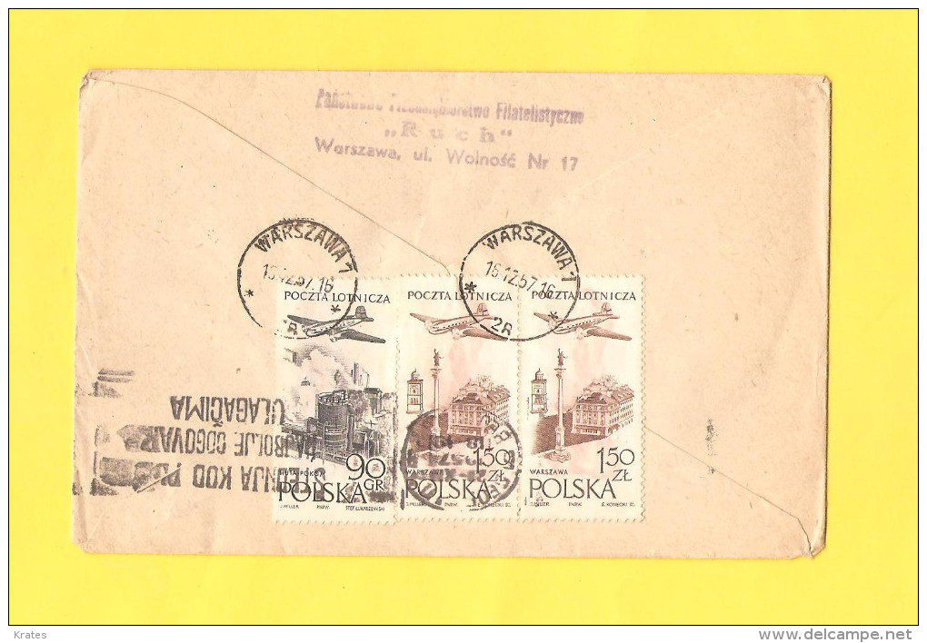 Old Letter - Poland, Polska - Avions