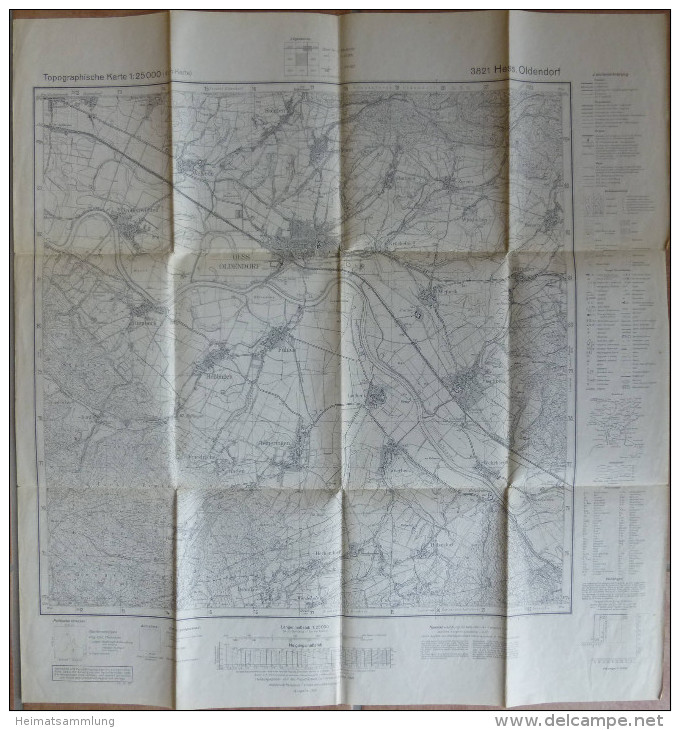 Hess. Oldendorf 3821 - Topographische Karte 1:25000 - Ausgabe 1955 Durch Das Niedersächsische Landesvermessungsamt - Lei - Topographische Karten