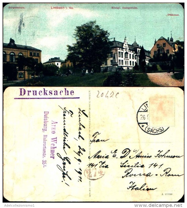 2047c) Cartolina Di Limbach-Oberfrohna-burgerschule-konigl-amtsgericht-viaggiata - Limbach-Oberfrohna