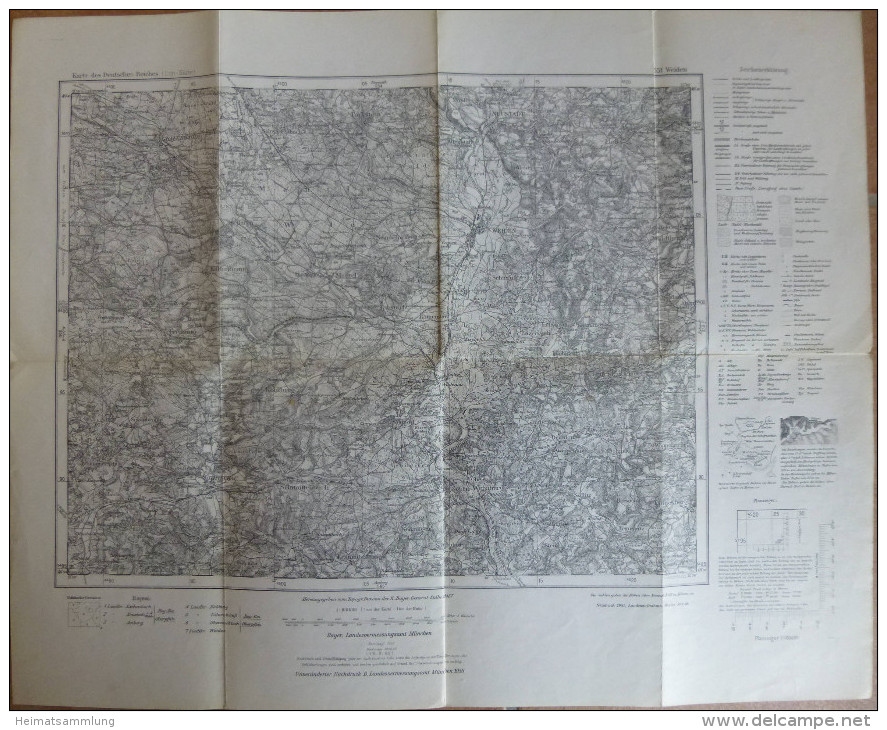 Weiden 551 - Karte Des Deutschen Reiches 1:100'000 - 50cm X 50cm - Herausgegeben Vom Bayrischen Landesvermessungsamt Mün - Topographische Karten