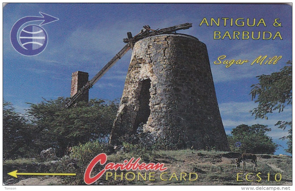 Antigua, ANT-6A, EC$ 40,  Sugar Mill, 6CATA, 2 Scans. - Antigua And Barbuda