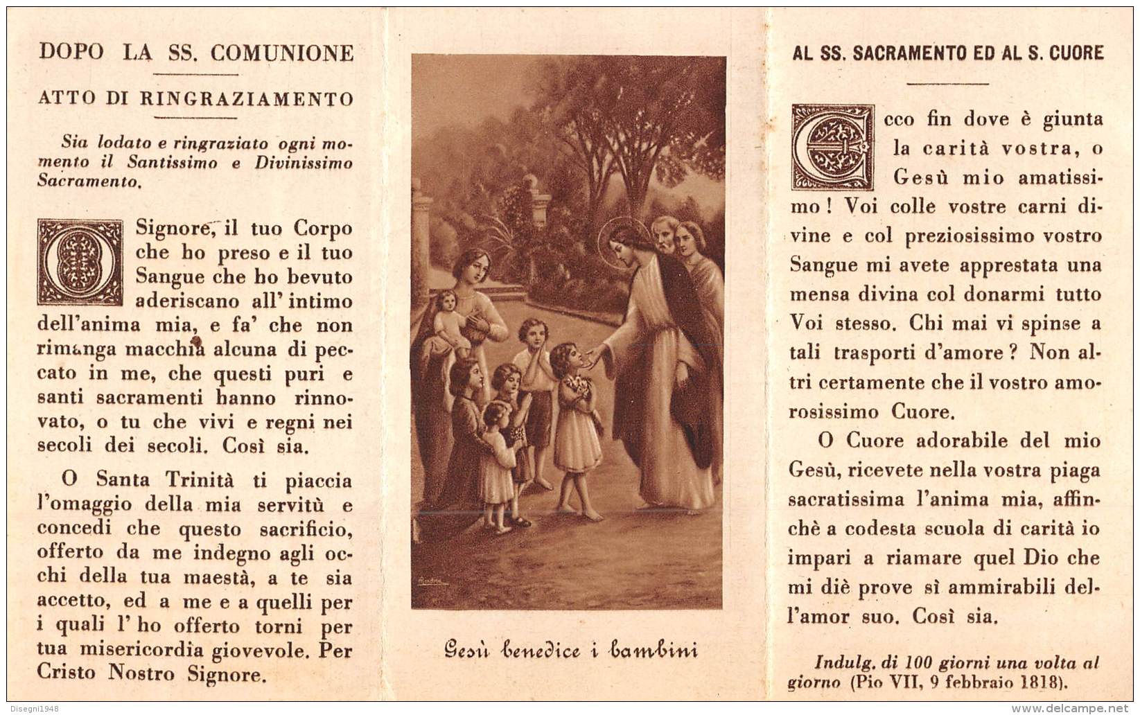 05565  "SPARONE CANAVESE  (TO) - COMUNIONE PASQUALE 1929 - LIBRERIA ARCIVESCOVILE DAVERIO MILANO" IMM. RELIG. ORIGIN. - Devotieprenten
