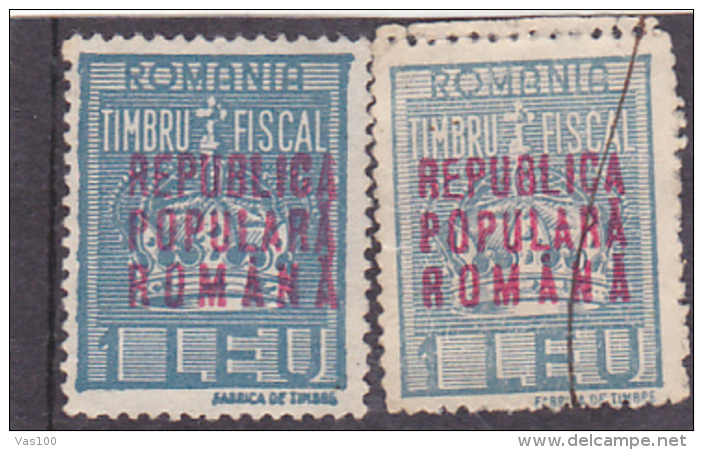USED STAMPS,OVERPRINT,CROWN,LACED,ROMANIA. - Steuermarken