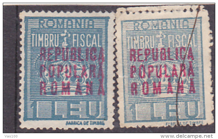 USED STAMPS,OVERPRINT,CROWN,LACED,ROMANIA. - Fiscali