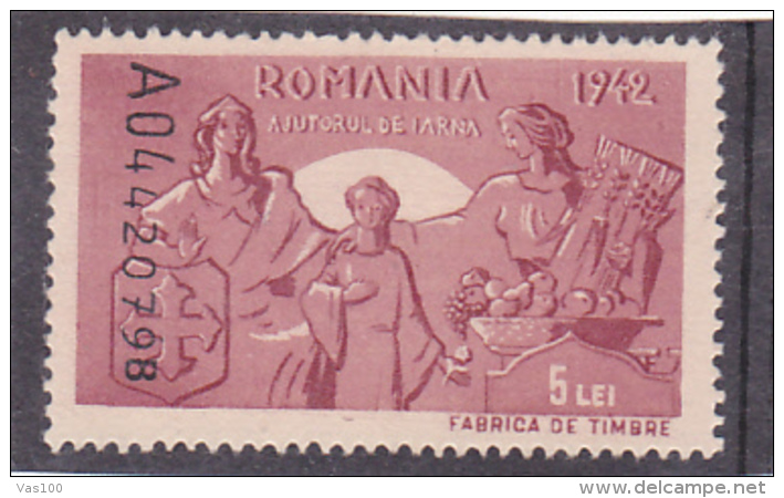 REVENUE STAMP,1942,WINTER CHARITY HELP,ROMANIA. - Revenue Stamps