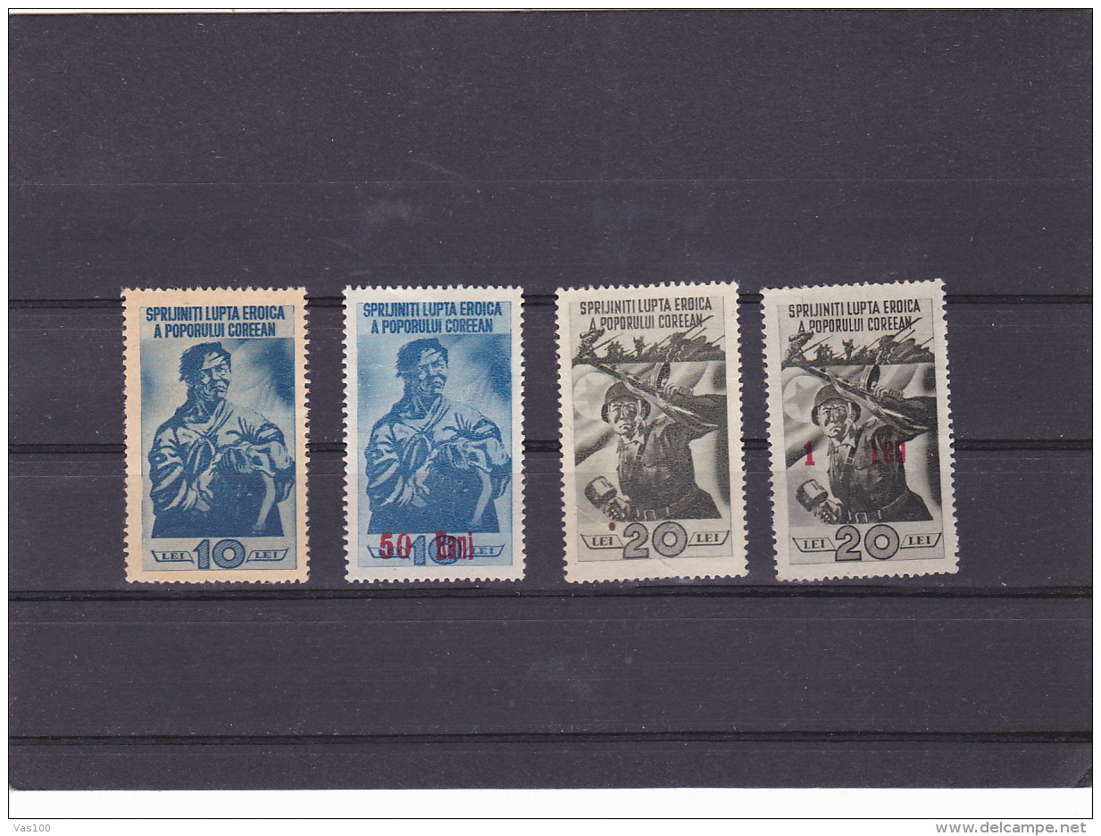 REVENUE STAMP,HEROIC BATTLE OF THE COREEN PEOPLE,OVERPRINT,ROMANIA - Revenue Stamps