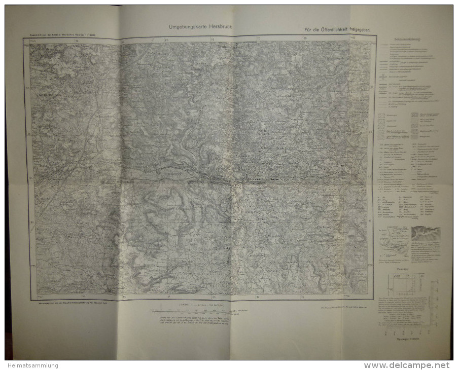 Umgebungskarte Hersbruck - Für Die Öffentlichkeit Freigegeben - Ausschnitt Aus Der Karte D. Deutschen Reiches 1:100'000 - Topographische Karten