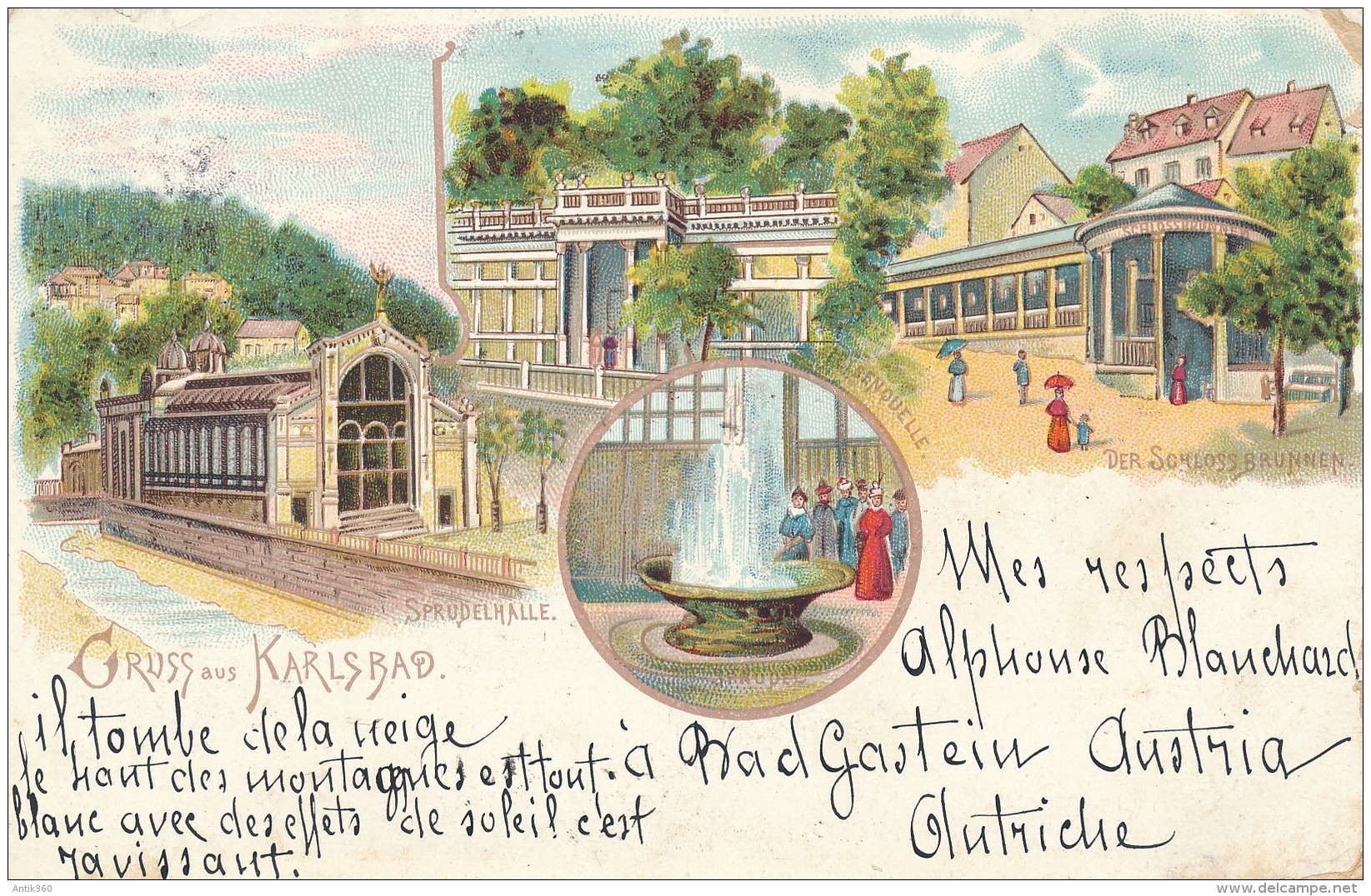 CPA Républitque Tchèque Tchèquie Gruss Aus Karlsbad (Karlovy Vary) Station Thermale Carte Rare - Tchéquie