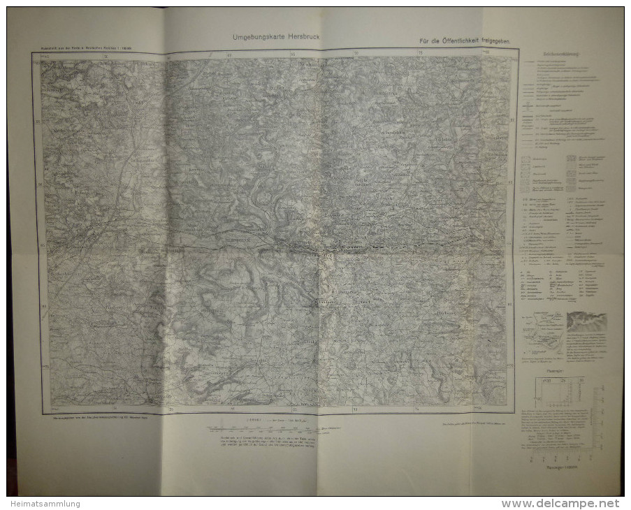 Spezialkarte Vom Fichtelgebirge - Frankenverlag G. Kohler In Wunsiedel 1936 - 1:100'000 - Mehrfarbendruck 60cm X 60cm - - Carte Topografiche