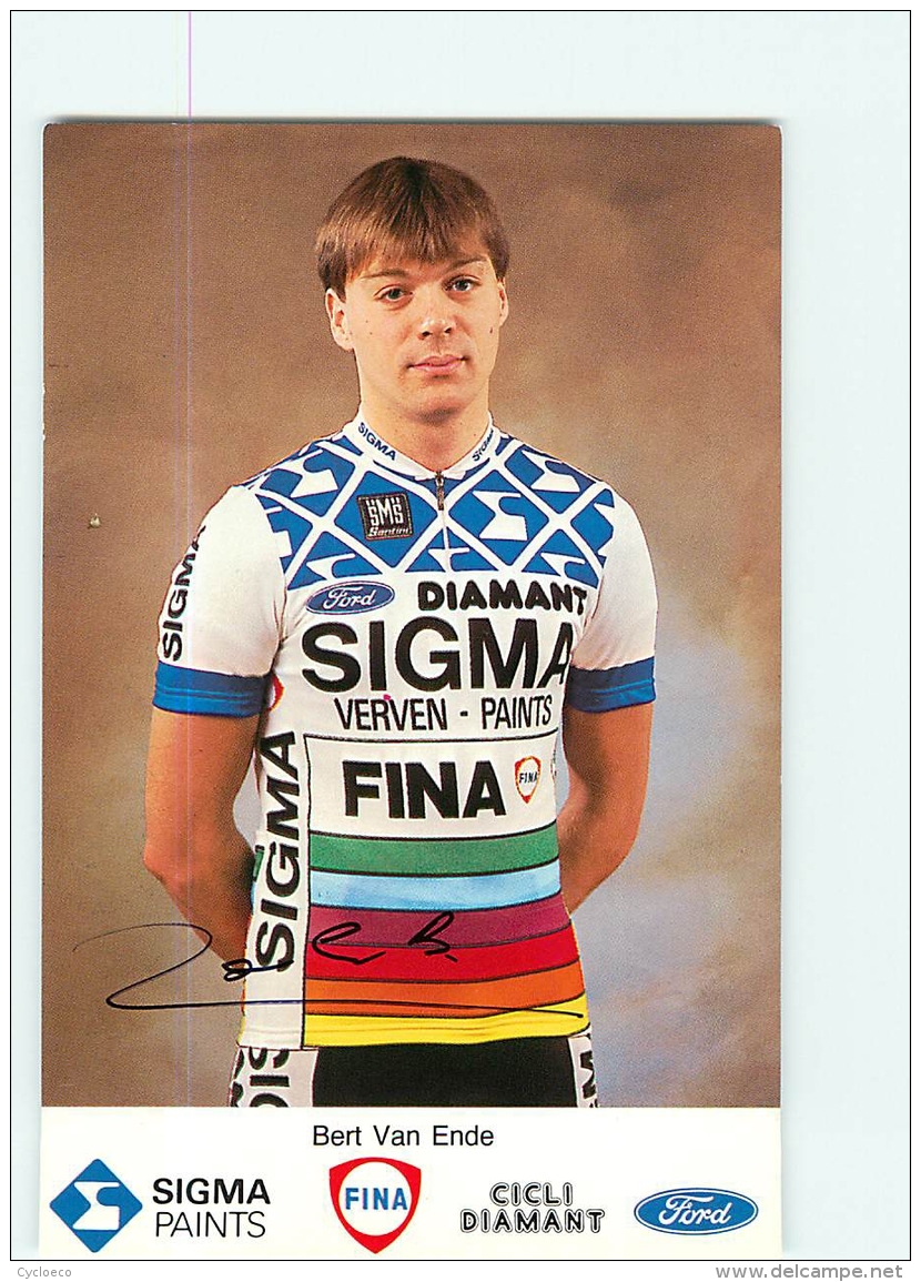 Bert VAN ENDE , Autographe Manuscrit, Dédicace .  2 Scans. Cyclisme.  Sigma - Ciclismo