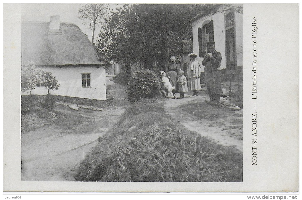 RAMILLIES. MONT-SAINT-ANDRE.  L'ENTREE DE LA RUE DE L'EGLISE.  BELLE ANIMATION. - Ramillies