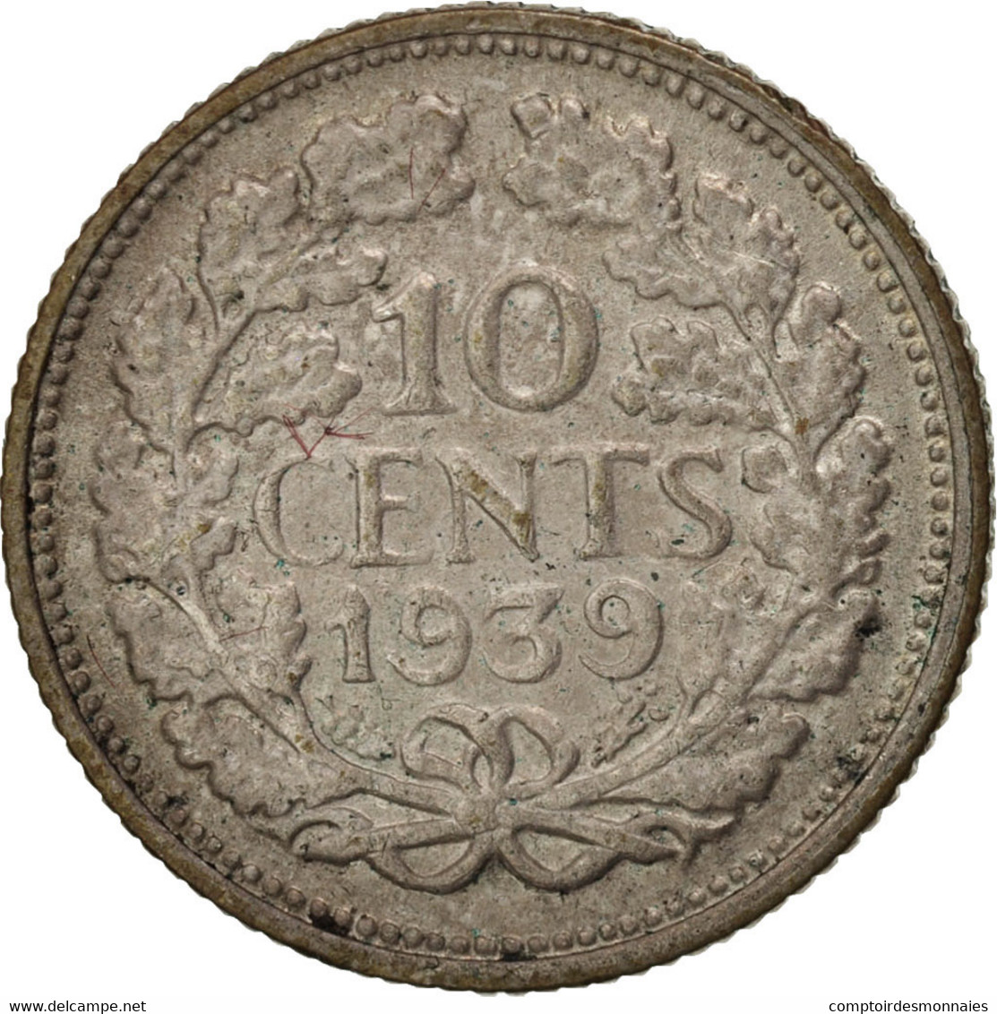Monnaie, Pays-Bas, Wilhelmina I, 10 Cents, 1939, TTB, Argent, KM:163 - Monnaies D'or Et D'argent