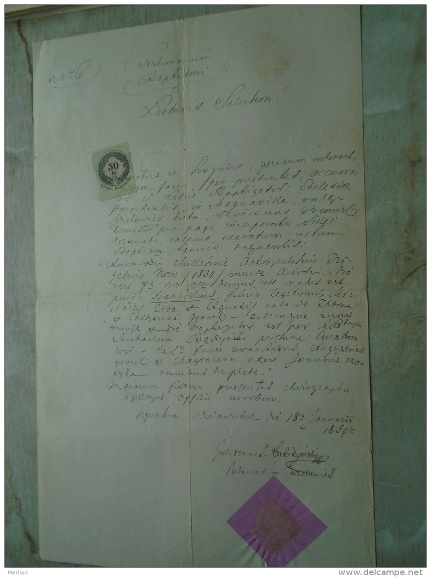 D137988.7 Old Document  Hungary  -Ciba - Hornyák  - Uriloures ? Premysl POland Galizien 1869 - Fidanzamento