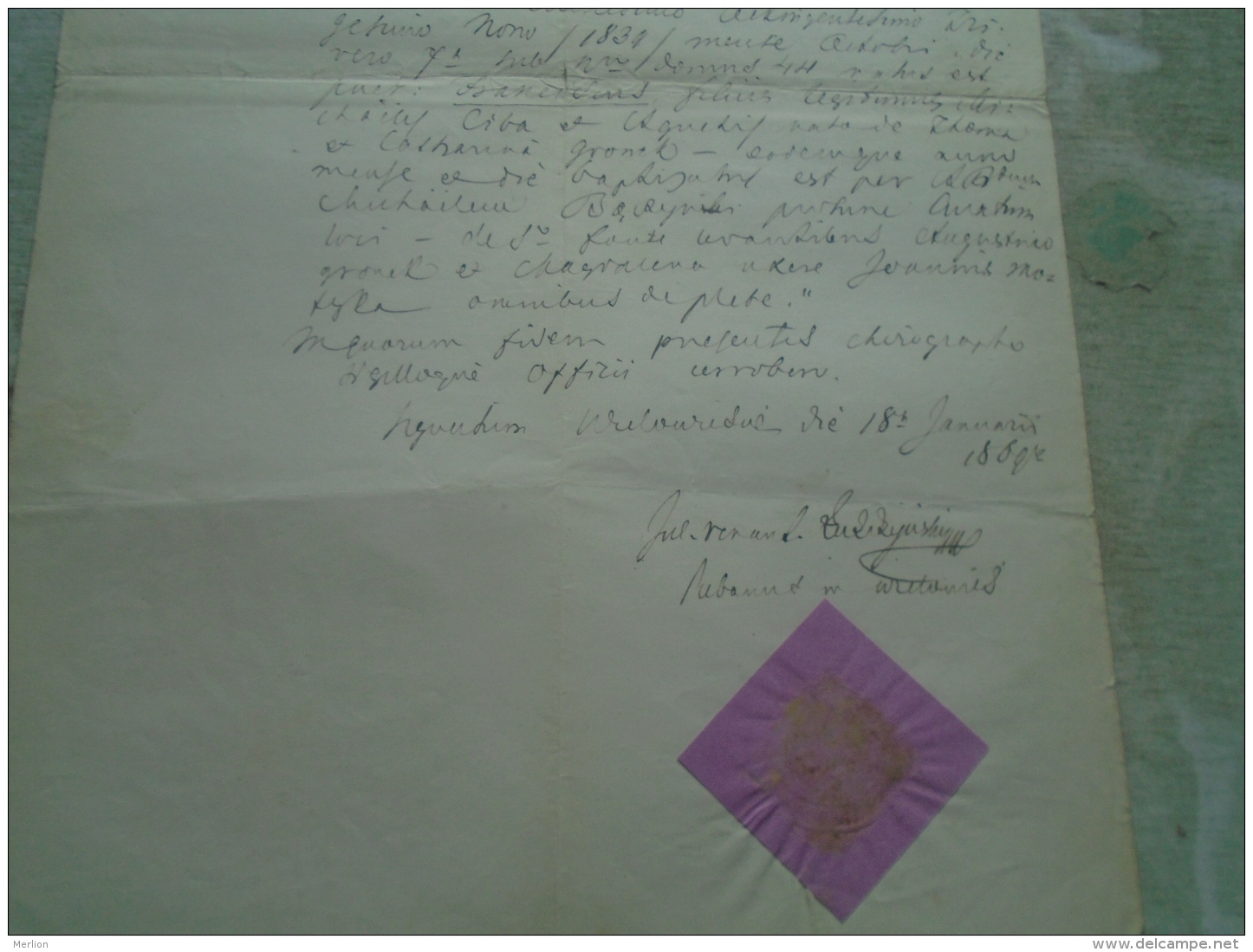 D137988.7 Old Document  Hungary  -Ciba - Hornyák  - Uriloures ? Premysl POland Galizien 1869 - Verloving