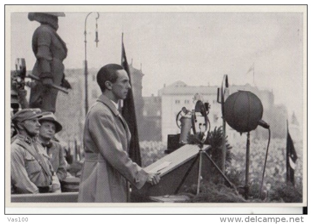 CPA WW2, ADOLF HITLER, SPEECH OF DR. GOEBBELS, GERMANY AWAKENS ALBUM 8, GROUP 28, IMAGE 127 - War 1939-45