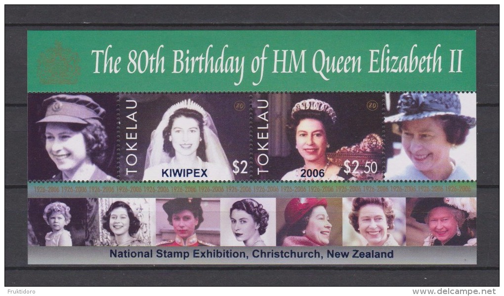 Tokelau Block Mi 36 80th Birthday Of Queen Elizabeth II 2006 * * National Stamp Exhibition Christchurch - KIWIPEX - Tokelau