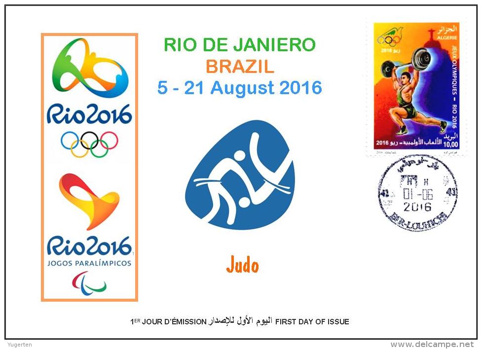 ALGERIE ALGERIA 2016 - FDC Olympic Games Rio 2016 Judo Olympische Spiele Olímpicos Olympics Weightlifting - Estate 2016: Rio De Janeiro
