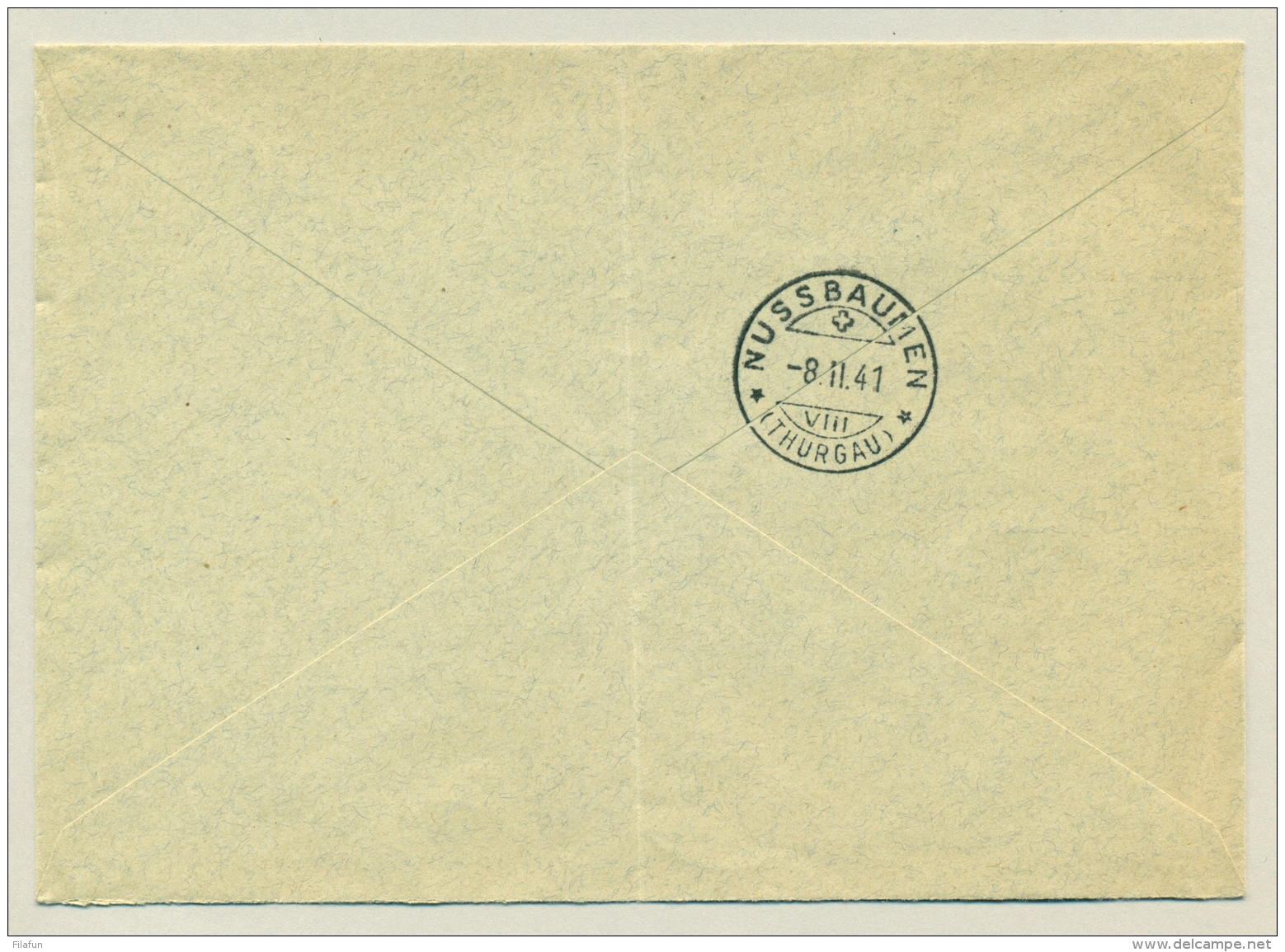 Schweiz - 1941 - 4x5c G.Keller In Block On Cover From Berg (Thurgau) To Nussbaumen - Lettres & Documents