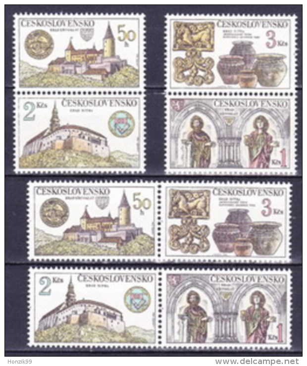 ** Tchécoslovaquie 1982 Mi 2671-4 ZW+ZS (Yv Timbres De BF 55), (MNH) - Ungebraucht