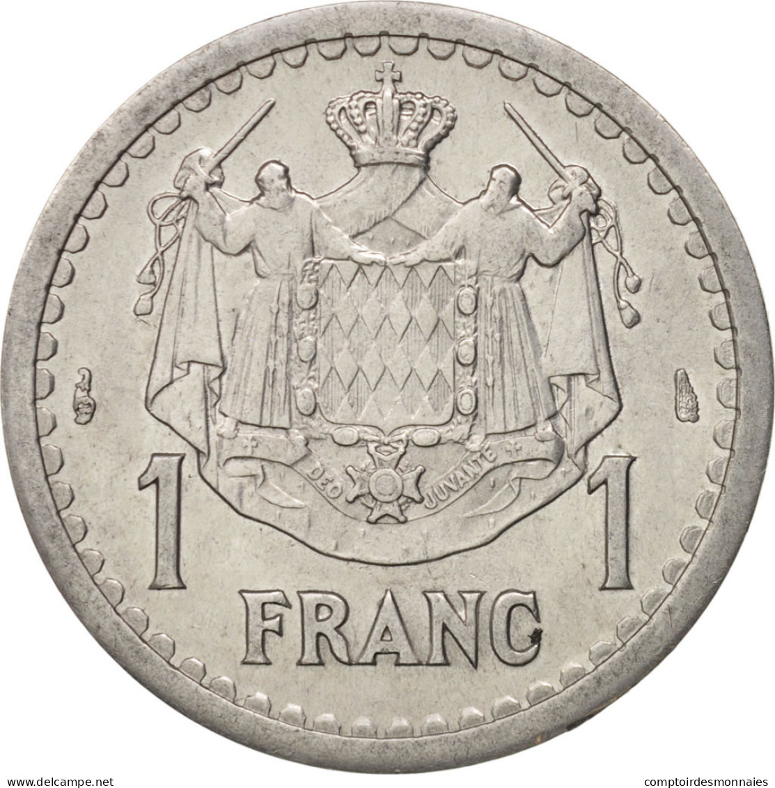 Monnaie, Monaco, Louis II, Franc, 1943, SUP, Aluminium, KM:120, Gadoury:131 - 1922-1949 Louis II