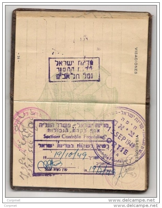 ARGENTINA - Xrare 1949 PASSPORT - PASSEPORT - Israel 1949 Visa And Consular Revenues - Rare ITALIA Revenues - See Descr - Historical Documents