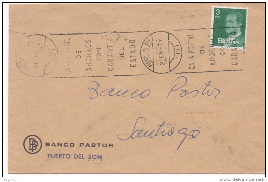 3027 Carta Puerto De Son, 1977 La Coruña , Banco Pastor, - Cartas & Documentos