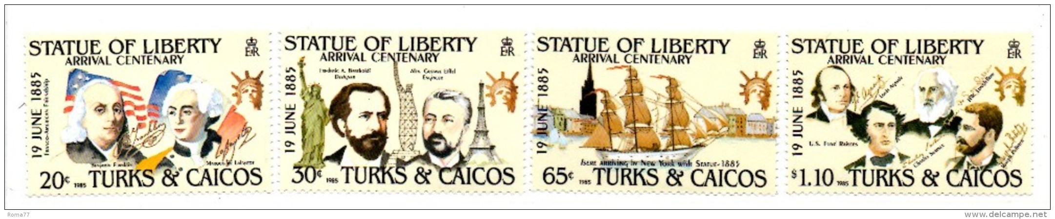 PB127 - TURKS E CAICOS , Libertà : SERIE  N. 718/721   *** - Turcas Y Caicos