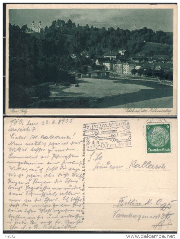 Bayern - Bad Tölz - Blick Zum Kalvarienberg - Gelaufen 1935 - Bad Toelz