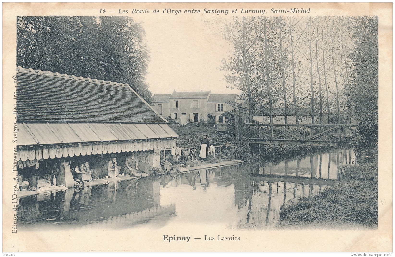 CPA 91 EPINAY Les Lavoirs Avec Lavandières - Epinay-sur-Orge