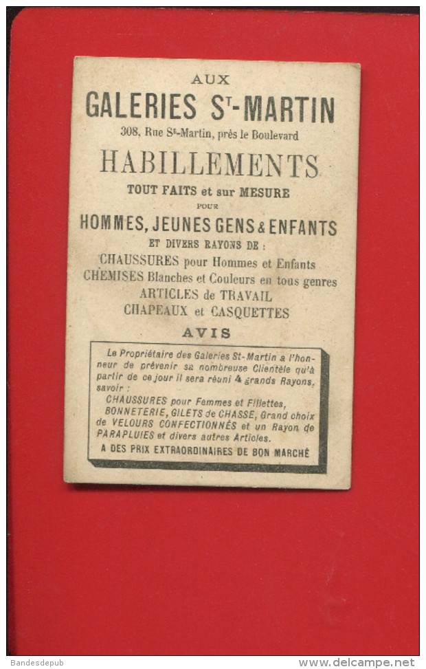 PARIS GALERIES ST MARTIN CHROMO OR SICARD CLASSES SOCIALES OUVRIER CASQUETTE ELGANT CIGARE PIPE TABAC FEU - Autres & Non Classés