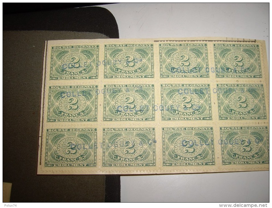 Suisse Helvetia   Bourse De Geneve  Emolument - Revenue Stamps