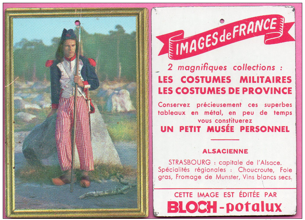 Pub BLOCH - Potalux  - Plaque En Tôle - Format 100 X 70 Mm - Costumes Militaires - SANS-CULOTTE - Pubblicitari