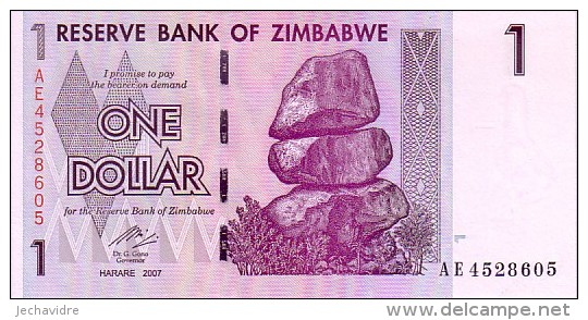 ZIMBABWE  1 Dollar  Emission De 2007     Pick 65     ***** BILLET  NEUF ***** - Simbabwe