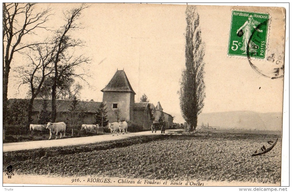 RIORGES CHATEAU DE FOUDRASET ROUTE D´OUCHES (VACHES) - Riorges