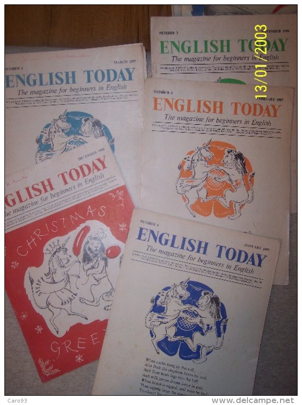 Magazines "English Today" D'oct, Nov Et Déc 1956 , Et De Janv Févr, Mars Et Mai 1957 (n° 1-2-3-4-5-6 Et 8) - Autres & Non Classés