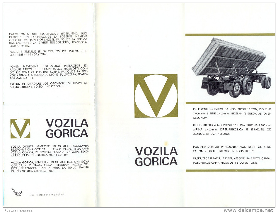 EX.YU. Slovenia.Gorica-Sempeter."Vozila  Gorica" - Camions