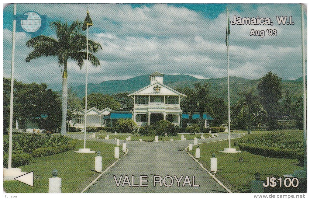 Jamaica, 15JAMA, $100, Vale Royal, 2 Scans.  Bend - Jamaica