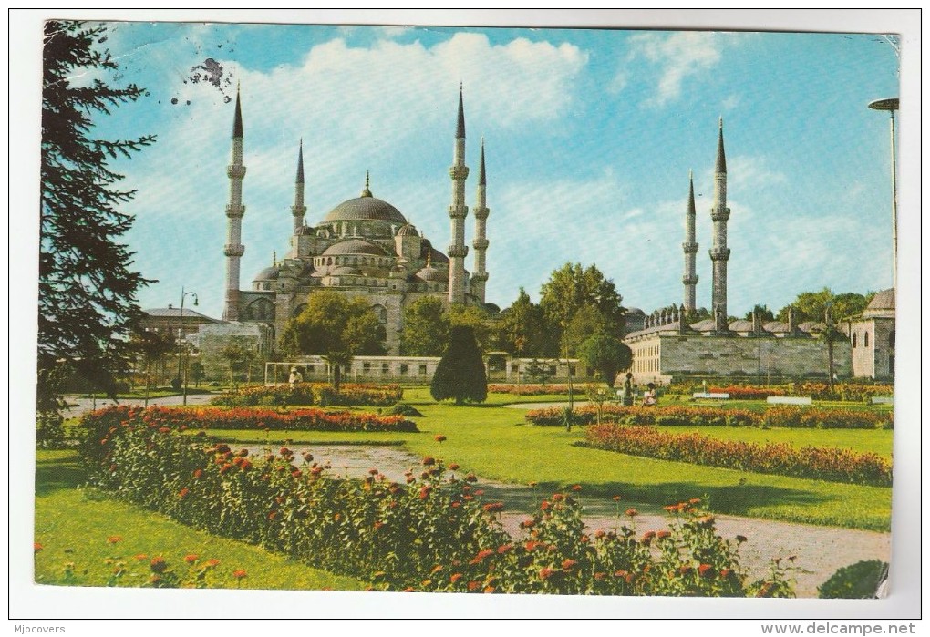 1971 TURKEY COVER Pmk HILTON HOTEL ISTANBUL  (postacrd Blue Mosque) To GB - Covers & Documents