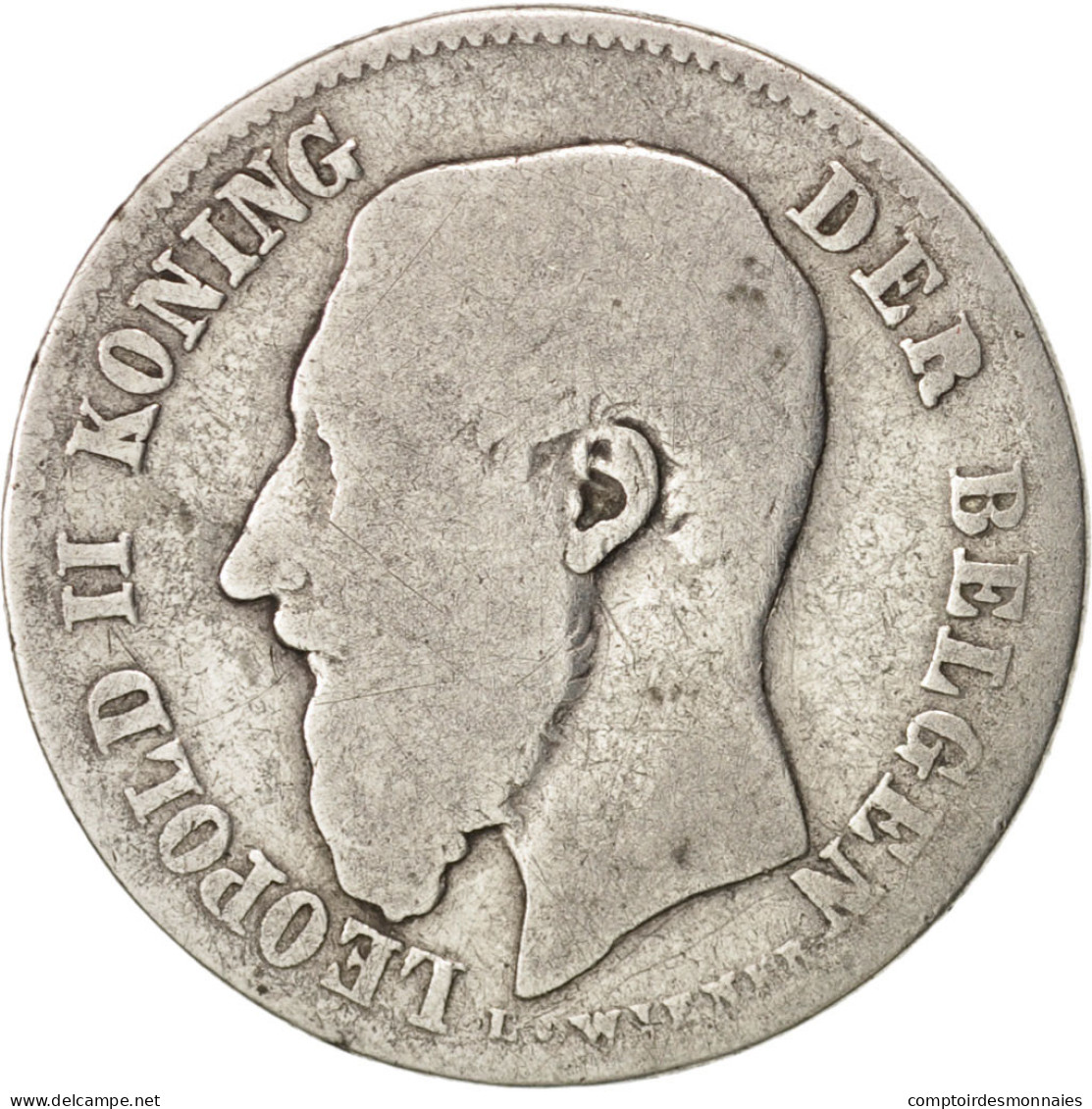 Monnaie, Belgique, Leopold II, 50 Centimes, 1886, B, Argent, KM:27 - 50 Cents
