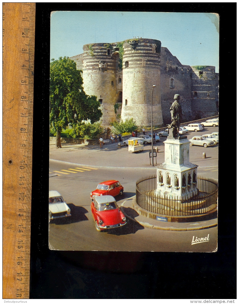 ANGERS Maine Et Loire 49 : Statue Du Roi René Et Château 1968 / Automobile Citroen DS  Austin Mini 1000 Cooper Car - Angers