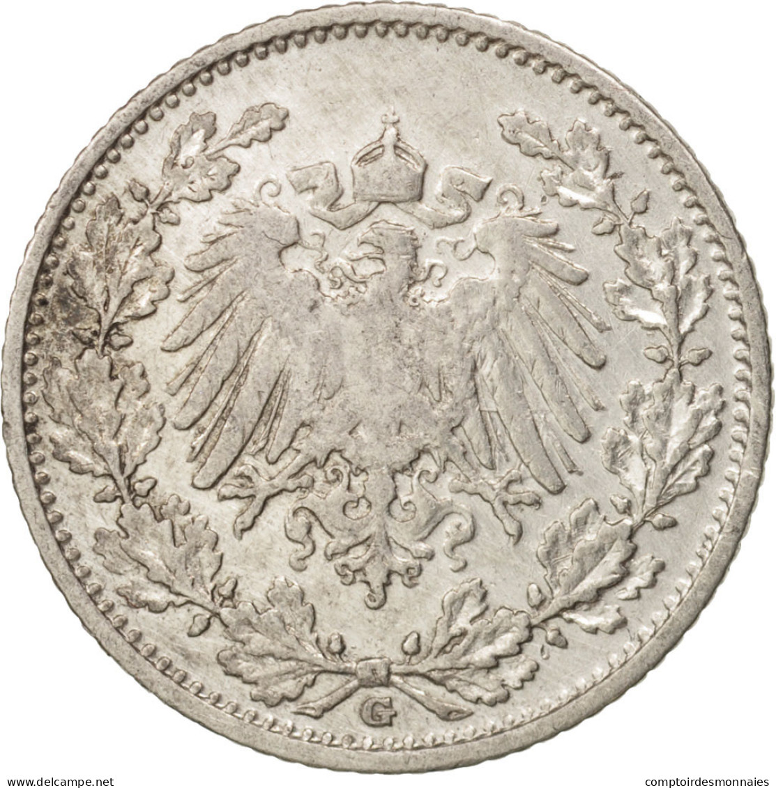 Monnaie, GERMANY - EMPIRE, 1/2 Mark, 1906, Karlsruhe, TB+, Argent, KM:17 - 1/2 Mark