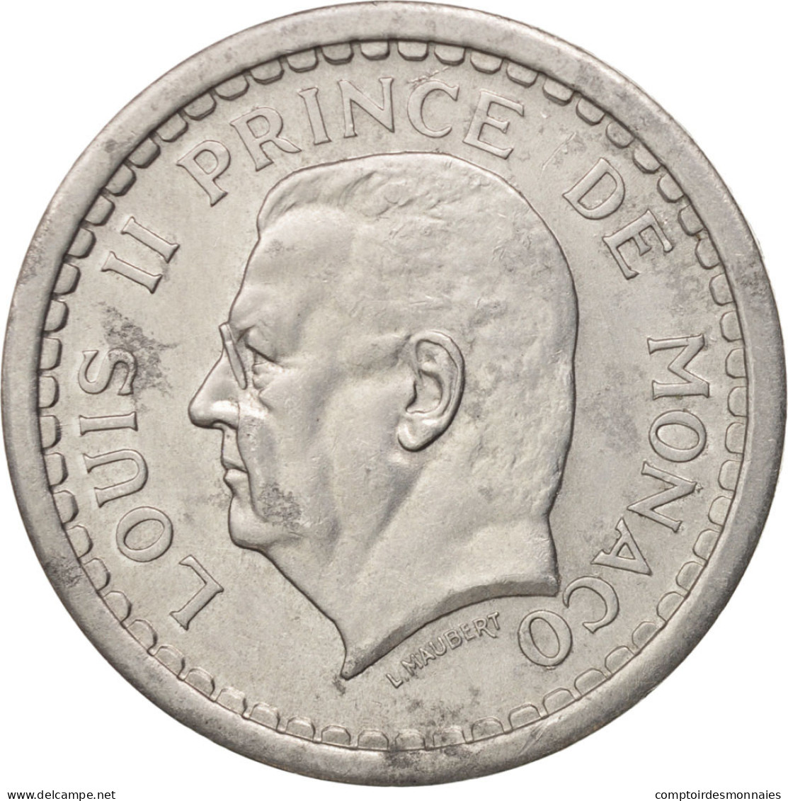 Monnaie, Monaco, Louis II, 2 Francs, 1943, TTB, Aluminium, KM:121 - 1922-1949 Louis II