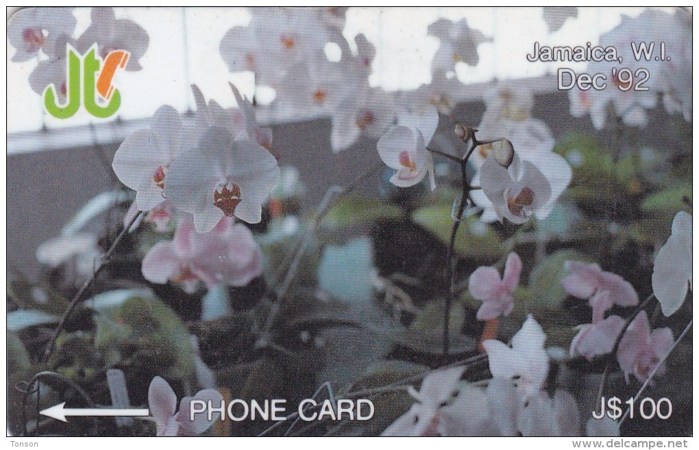 Jamaica, 11JAMD, $100, White Orchids, Flowers, 2 Scans. - Giamaica