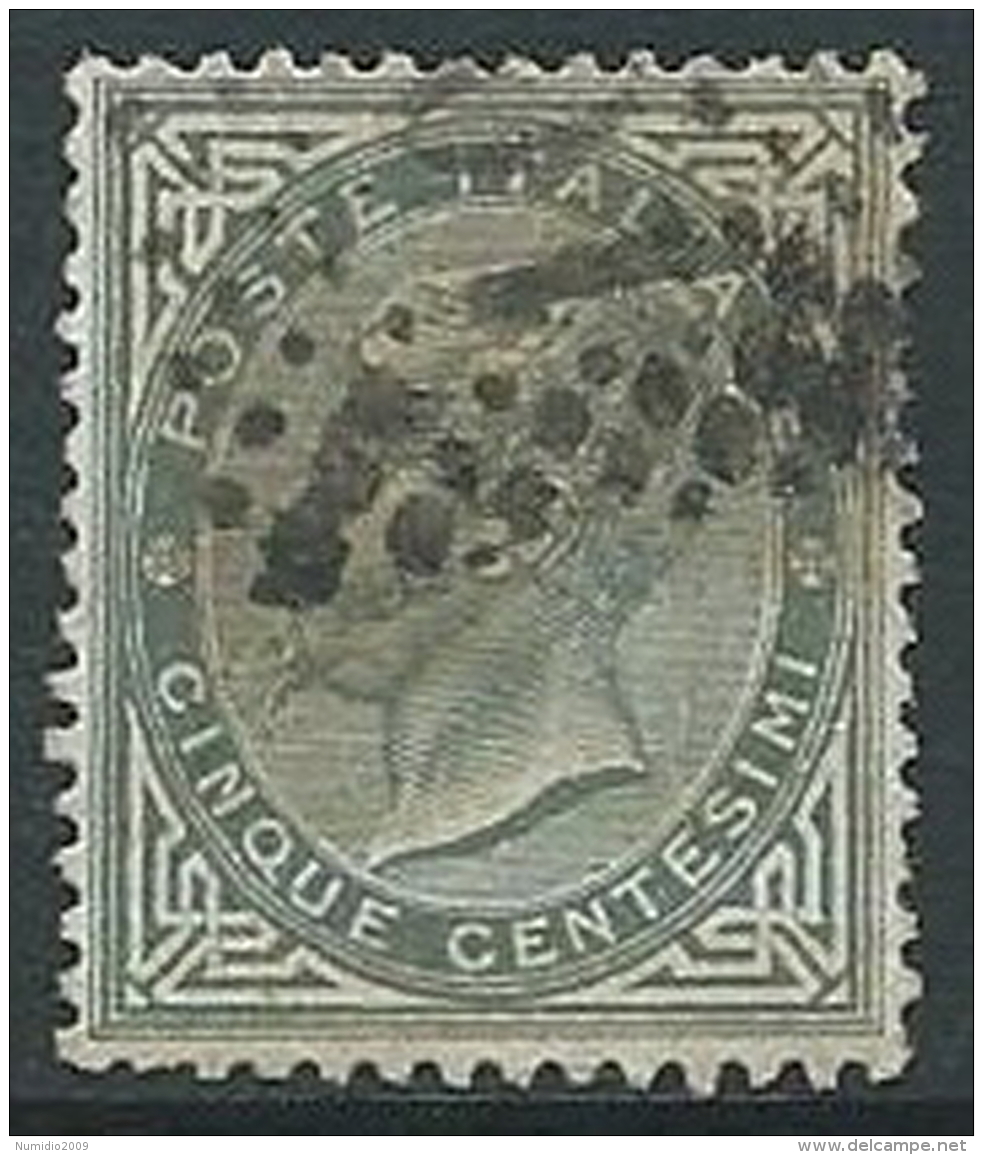 1863-65 REGNO USATO EFFIGIE 5 CENT - U42-2 - Usati